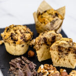 Best muffins with chocolate - chocolate muffins - simple recipe - recipe muffins with chocolate and nut - extra fluffy and juicy homemade - chocolate muffins and chocolate muffins with dark or white chocolate, walnuts, Recipe muffins - chocolate and nut muffins - easy step by step instruction