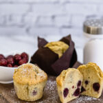 Cherry muffins recipe - fruity, fast and easy - Recipe muffins with cherries - extra fluffy, fruity and juicy with buttermilk - Recipe for cherry muffins with morello cherries and sour cherries. Delicious, fruity, quick and easy buttermilk muffins