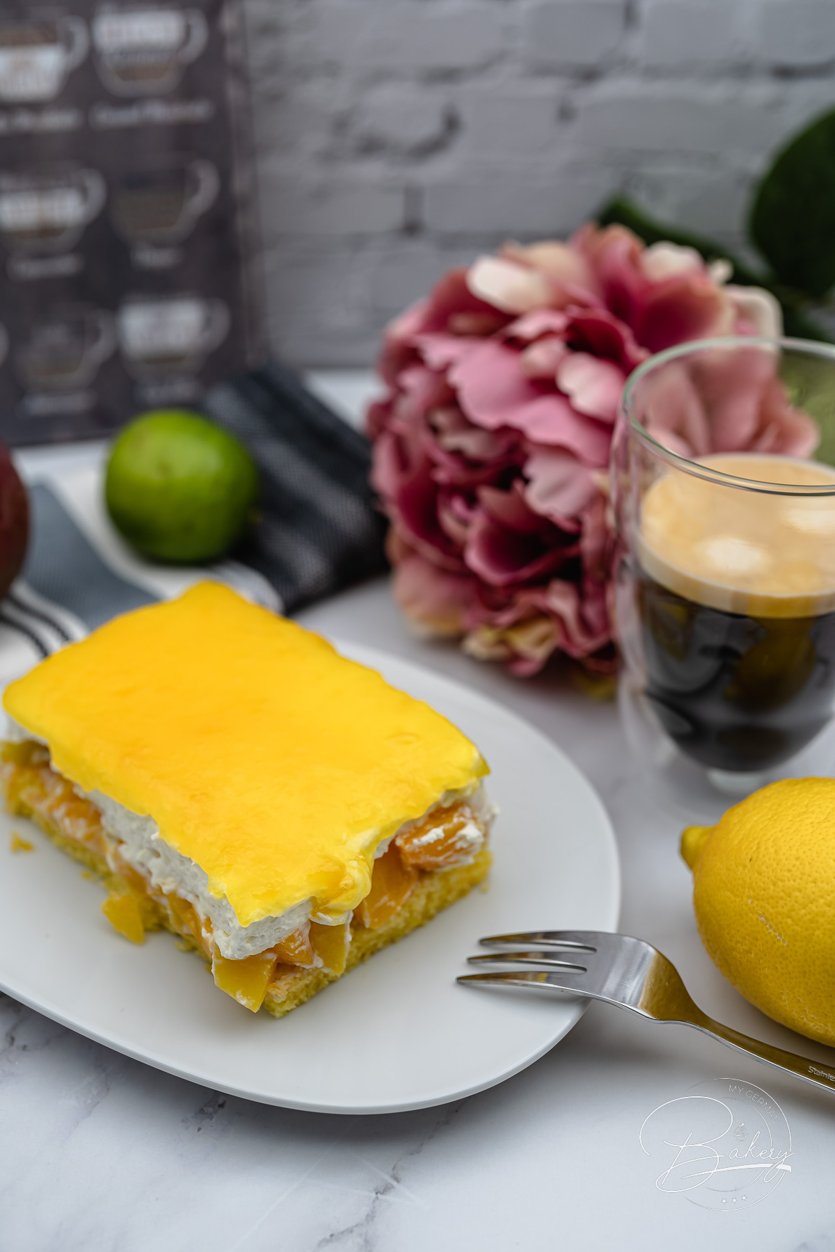 Cream cake without flour - sponge cake with passion fruit - gluten free - Passion fruit sponge cake gluten free - sponge cake with passion fruit - gluten free - baking without flour, cake without flour - use pudding powder instead of flour