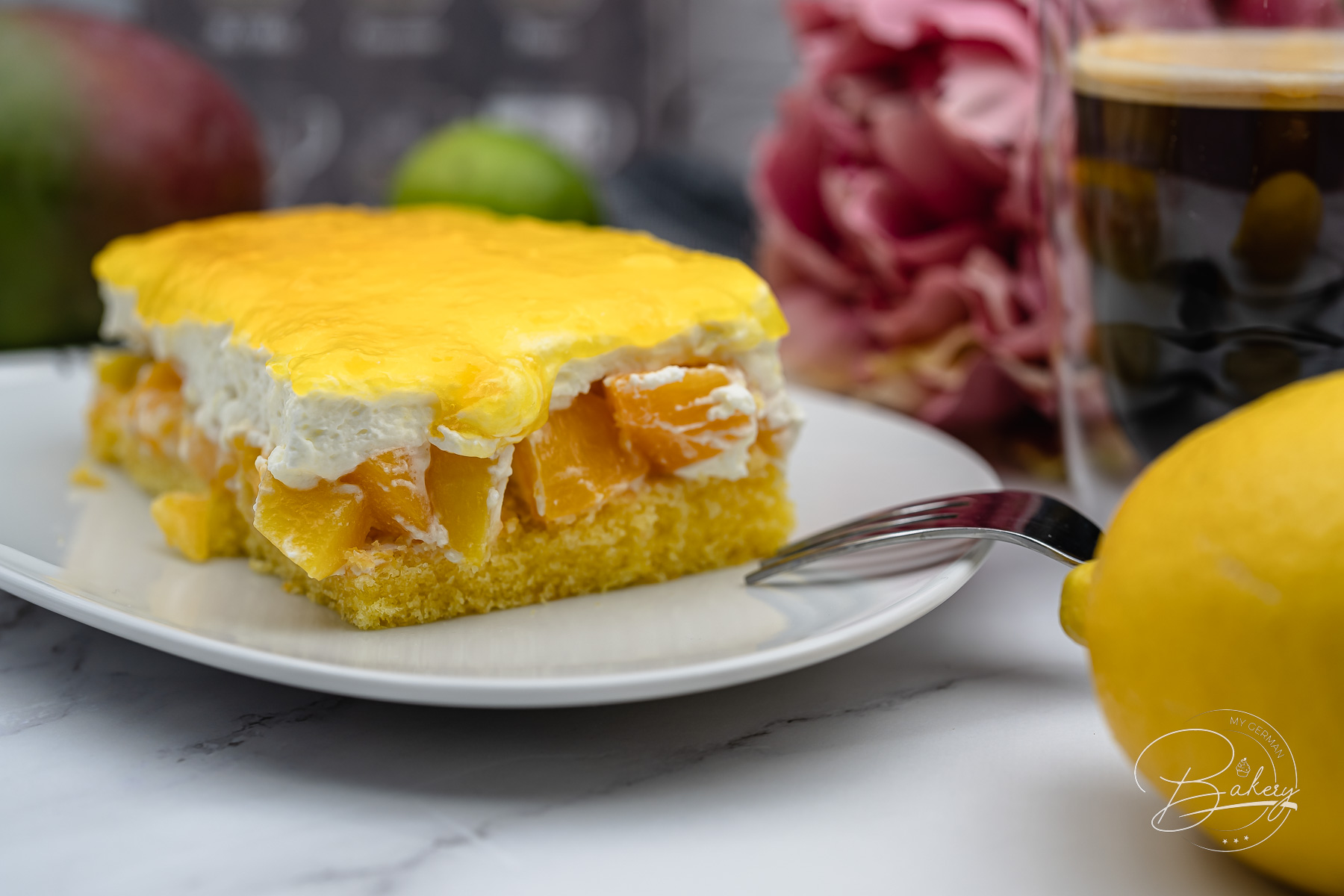 Cream cake without flour - sponge cake with passion fruit - gluten free - Passion fruit sponge cake gluten free - sponge cake with passion fruit - gluten free - baking without flour, cake without flour - use pudding powder instead of flour